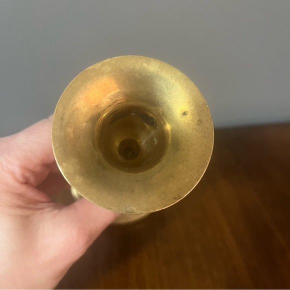 Vintage brass and glass candle holder. Made in India. - Picture 7 of 10